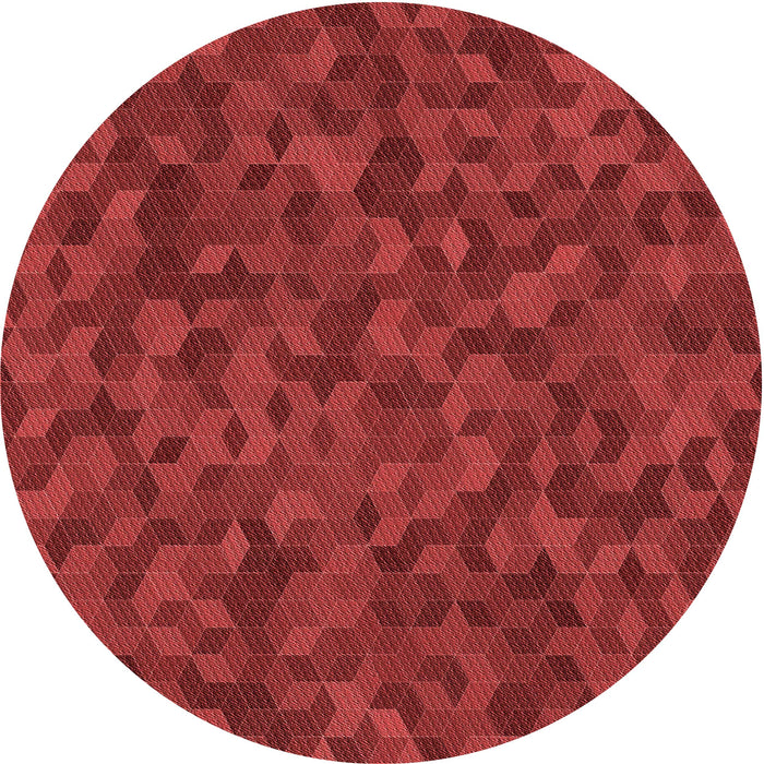 Square Patterned Tomato Red Rug, pat875rd