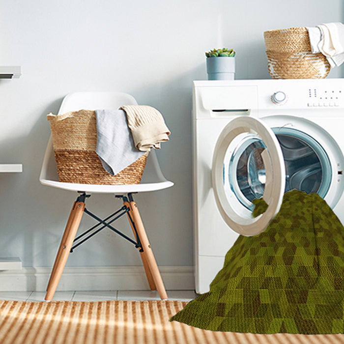 Machine Washable Transitional Dark Yellow Green Rug in a Washing Machine, wshpat875yw