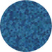 Sideview of Patterned Blue Novelty Rug, pat875