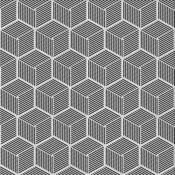 Round Patterned Black Rug, pat876gry