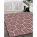 Patterned Pink Rug in Family Room, pat876rd