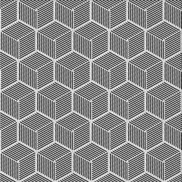 Square Patterned Charcoal Black Novelty Rug, pat876