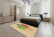 Patterned Bronze Brown Rug in a Bedroom, pat877brn