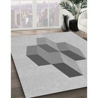 Patterned Gunmetal Gray Rug, pat877gry