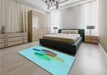 Patterned Macaw Blue Green Rug in a Bedroom, pat877lblu