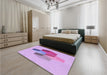 Patterned Purple Rug in a Bedroom, pat877pur