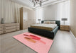 Patterned Pink Rug in a Bedroom, pat877rd