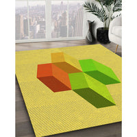 Patterned Orange Gold Rug, pat877yw