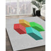 Patterned Mint Green Novelty Rug in Family Room, pat877