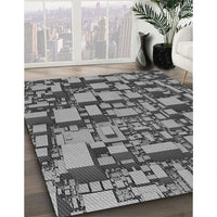 Patterned Dark Gray Rug, pat878gry