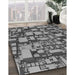 Patterned Dark Gray Rug in Family Room, pat878gry