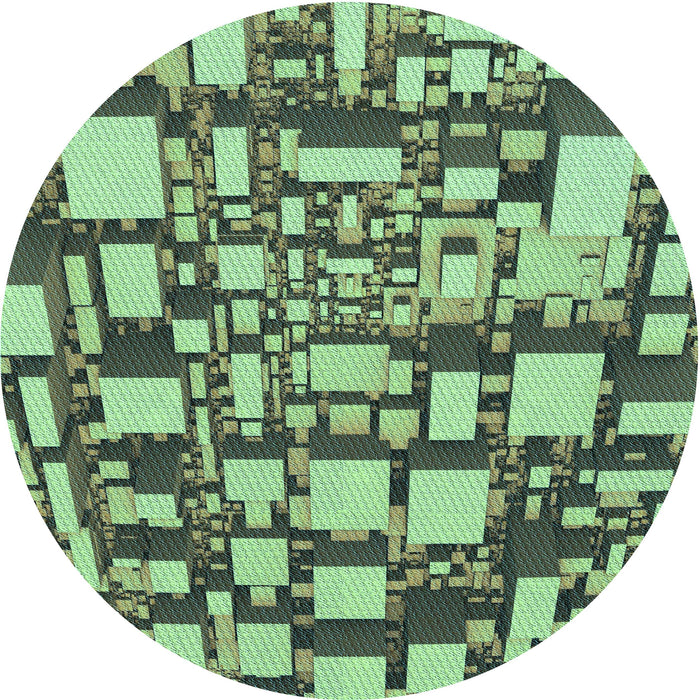 Square Patterned Medium Forest Green Rug, pat878lblu