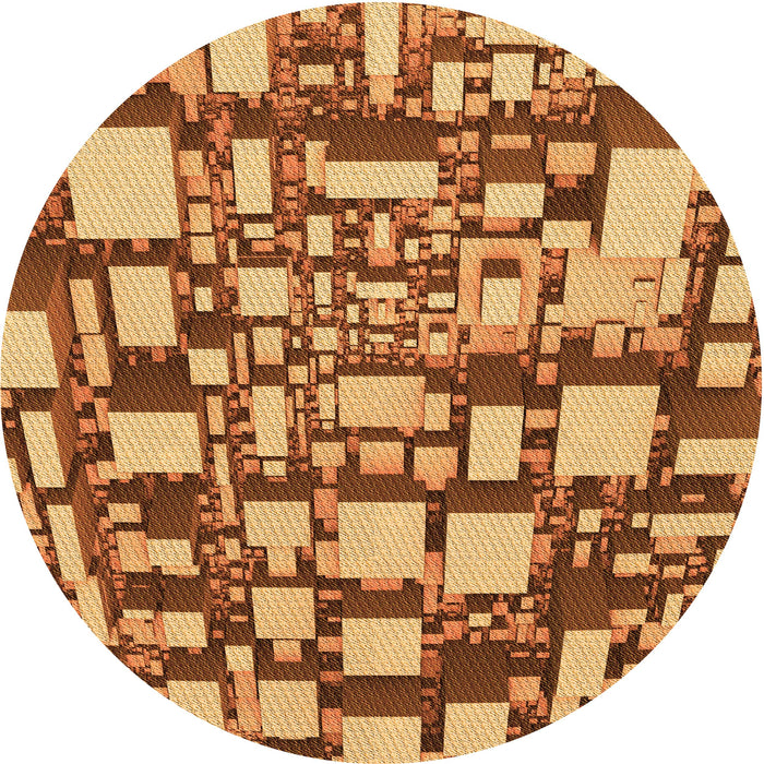 Square Patterned Orange Rug, pat878org