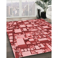 Patterned Light Coral Pink Rug, pat878rd