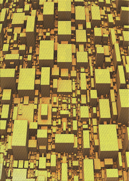Patterned Golden Brown Yellow Novelty Rug, pat878