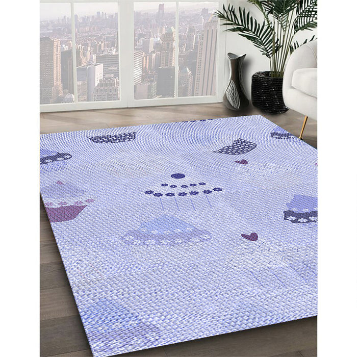 Machine Washable Transitional Blue Rug in a Family Room, wshpat879blu