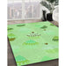 Machine Washable Transitional Green Rug in a Family Room, wshpat879grn