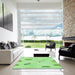 Square Patterned Green Rug in a Living Room, pat879grn