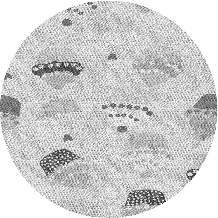 Square Patterned Platinum Gray Rug, pat879gry