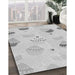Machine Washable Transitional Platinum Gray Rug in a Family Room, wshpat879gry