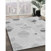 Patterned Platinum Gray Rug in Family Room, pat879gry