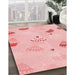 Machine Washable Transitional Pink Rug in a Family Room, wshpat879rd