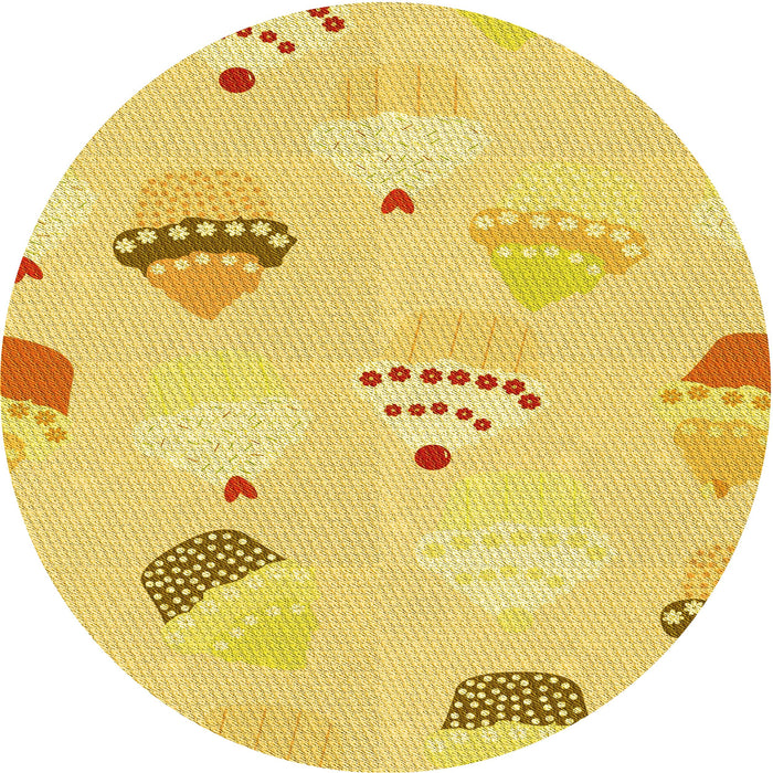 Square Machine Washable Transitional Bold Yellow Rug in a Living Room, wshpat879yw