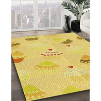 Patterned Bold Yellow Rug, pat879yw