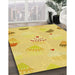 Machine Washable Transitional Bold Yellow Rug in a Family Room, wshpat879yw
