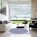 Square Patterned Lavender Blue Rug in a Living Room, pat88blu