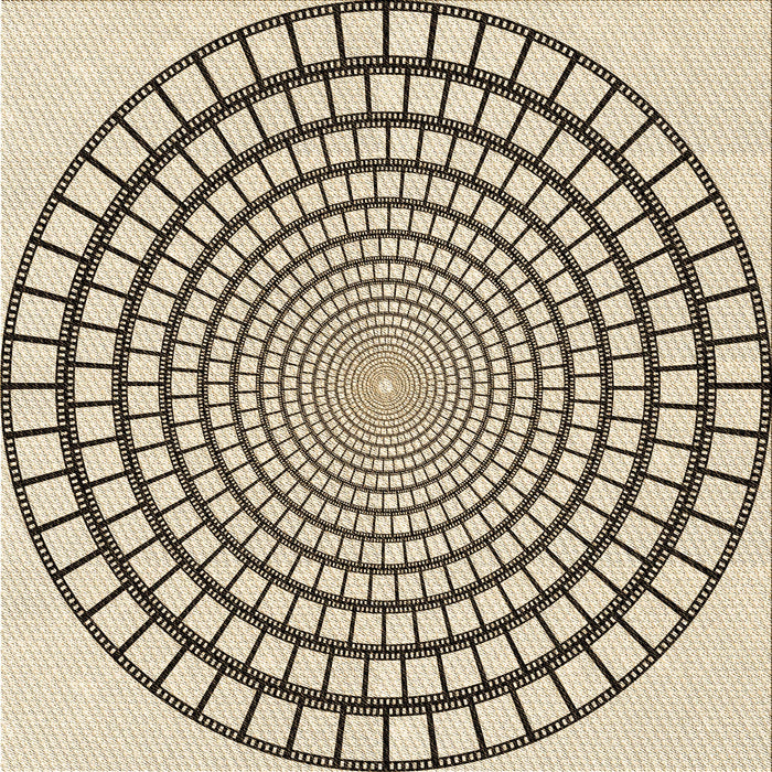 Round Patterned Vanilla Gold Rug, pat88brn