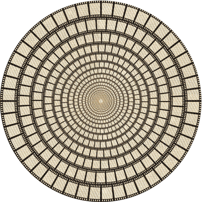 Square Machine Washable Transitional Vanilla Gold Rug in a Living Room, wshpat88brn