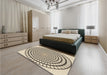 Patterned Vanilla Gold Rug in a Bedroom, pat88brn