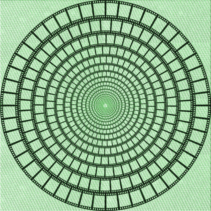 Round Patterned Mint Green Rug, pat88grn