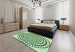 Patterned Mint Green Rug in a Bedroom, pat88grn