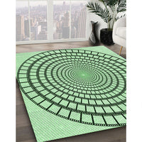 Patterned Mint Green Rug, pat88grn