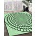 Patterned Mint Green Rug in Family Room, pat88grn