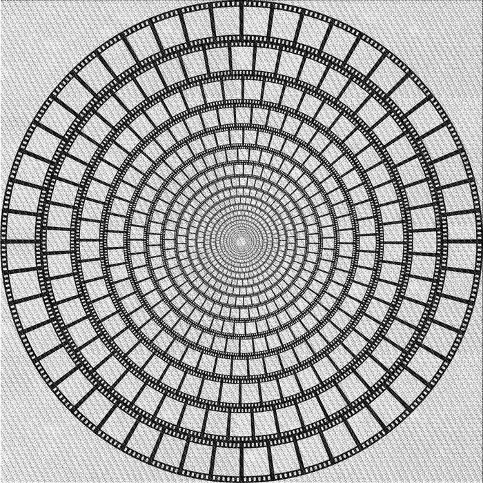 Round Patterned Ash Gray Rug, pat88gry