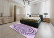 Round Machine Washable Transitional Bright Grape Purple Rug in a Office, wshpat88pur