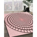 Machine Washable Transitional Light Rose Pink Rug in a Family Room, wshpat88rd