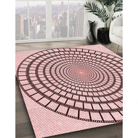 Patterned Light Rose Pink Rug, pat88rd