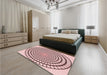 Patterned Light Rose Pink Rug in a Bedroom, pat88rd