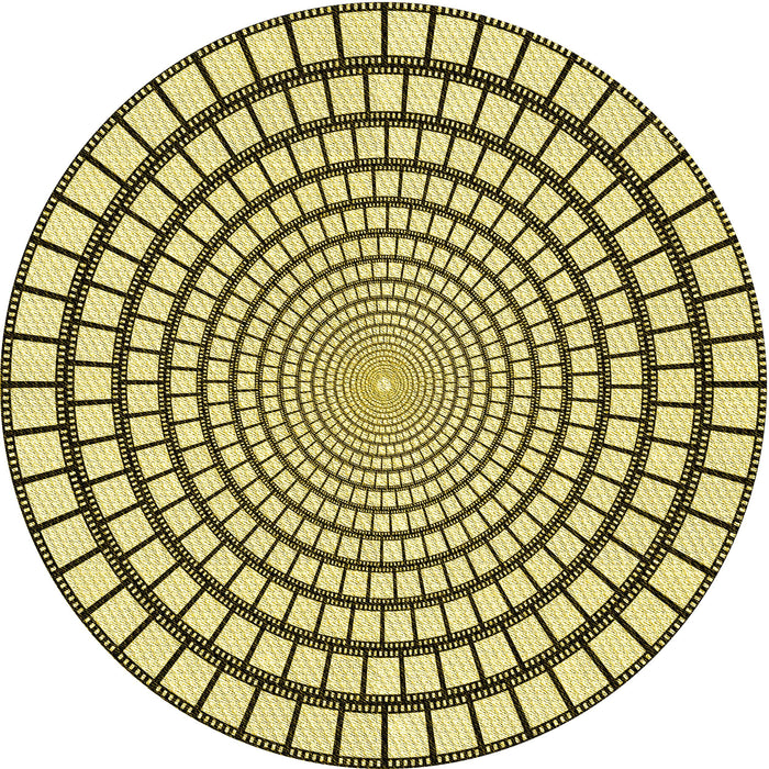 Square Patterned Oak Brown Rug, pat88yw