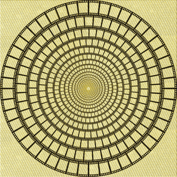 Round Patterned Oak Brown Rug, pat88yw