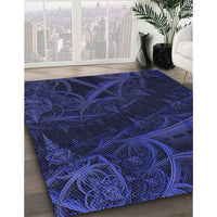 Patterned Night Blue Rug, pat880blu