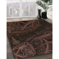 Patterned Midnight Gray Rug, pat880brn