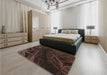 Patterned Midnight Gray Rug in a Bedroom, pat880brn