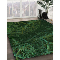 Patterned Black Rug, pat880grn