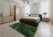 Patterned Black Rug in a Bedroom, pat880grn