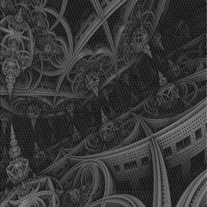 Patterned Midnight Gray Rug, pat880gry